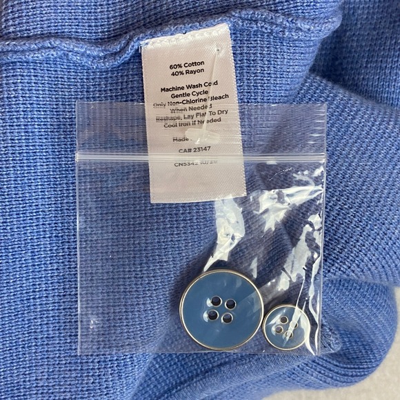 Talbots Knit Sweater Blazer Jacket Women's XL Career Office Periwinkle Blue - Picture 4 of 5